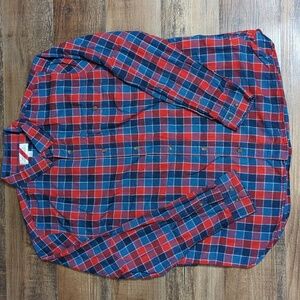 Best Made Co. Linen Blend Check Pattern Shirt Size XL in Red/Blue